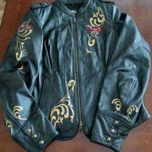 Harley Davidson Leather Riding Jacket MED TALL